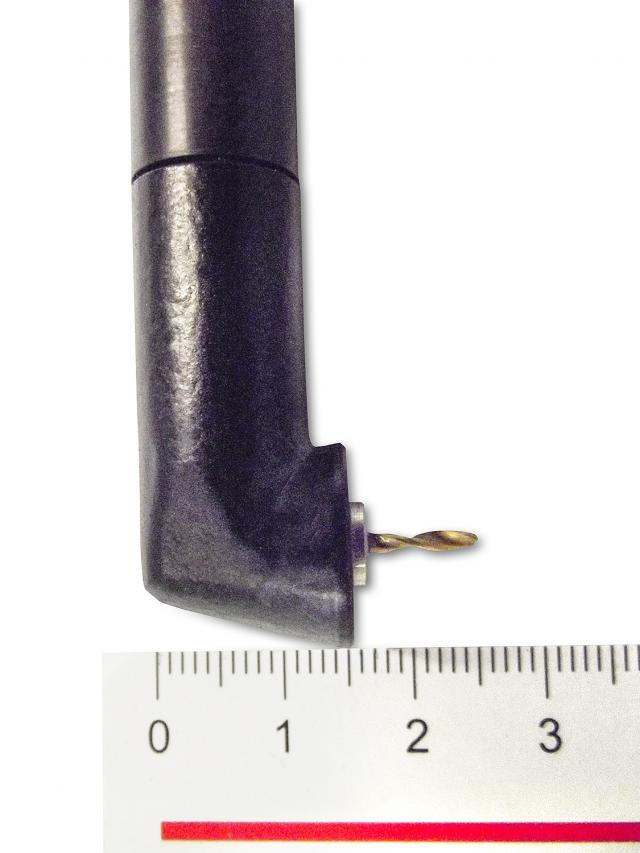 Posiblemente el taladro neumático más pequeño del mundo con cabeza angular