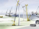 Una grúa sobre orugas de Liebherr LTR 1060 de la empresa Clausen sube una montaña de 3.000 metros